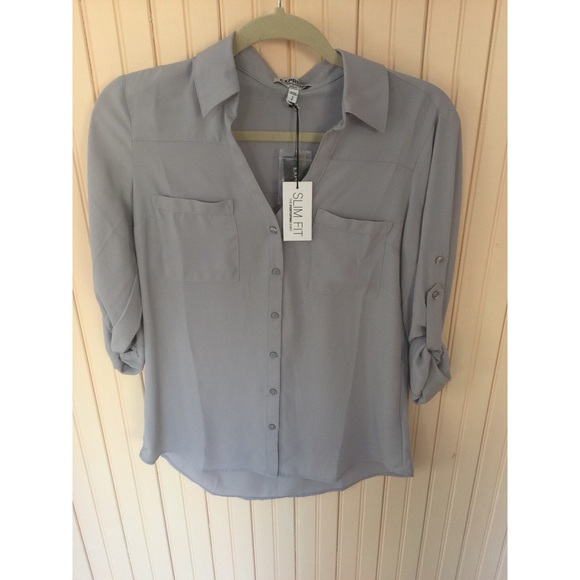 Express Tops - Express the Portofino shirt Slim Fit Grey S $50